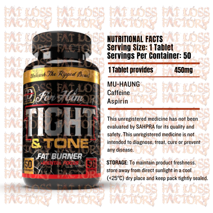 Tight & Tone Fat Burner For Him 50 Tabs | Fat Loss Factory